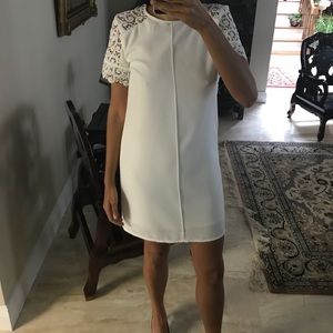 Zara white crochet sleeved dress